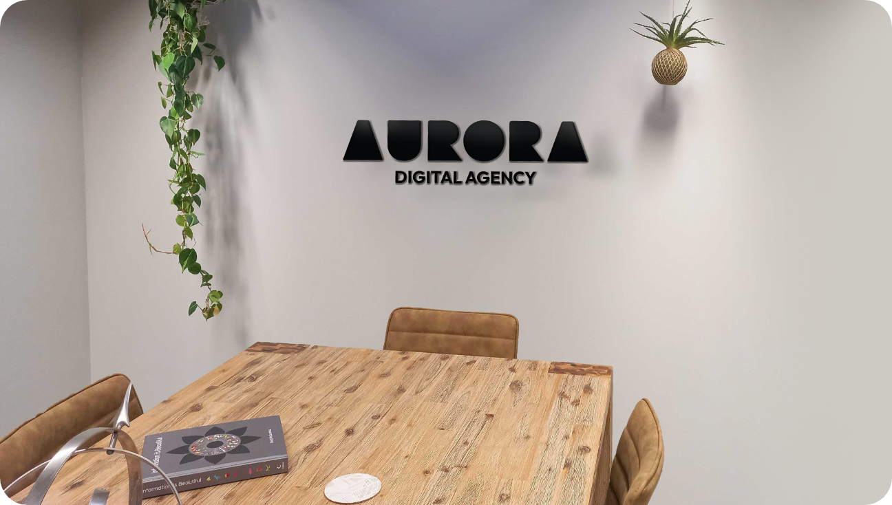 Aurora Digital Agency HQ boardroom table
